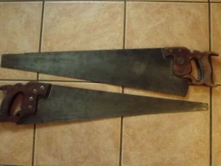 Antique Hand Saw Henry Disston & Sons D - 23 And Rip Saw