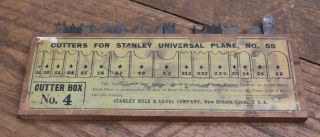 L483 - Antique Stanley No.  55 Plane Cutters Box 4