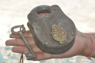Old Iron Handcrafted Solid Heavy Unique Shape Padlock