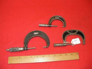 Three Micrometer Calipers Machinists Reed Central Slocumb