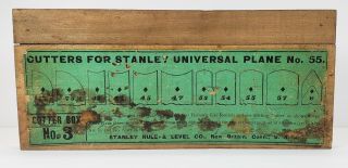 Cutters For Stanley Universal Plane No 55 Box No 3 Vintage Tools
