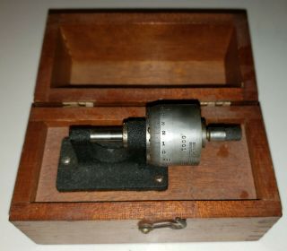 Early & Unusual Brown & Sharpe Micrometer,  Large Cylinder Fingerlap Dovetail Box