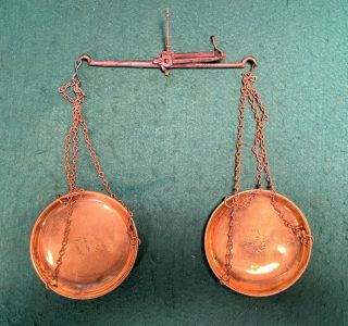 Antique Apothecary Scale Brass Hanging Balance Scale W & T Avery