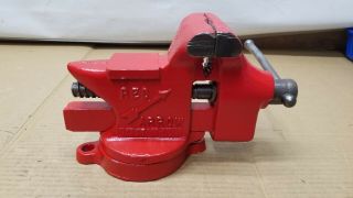 " Red Arrow " Columbian Bench Vise 63 3 " Wide Jaws Swivel Base Anvil Horn