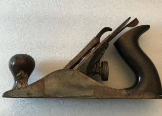 Vintage Stanley No.  4 Hand Plane Smooth Bottom Made In Usa As Found
