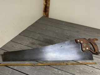 Vintage Disston Early 1900’s D - 8 Hand Saw With Etching Cross￼ Cut 8 Ppi