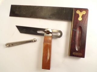 Vintage Stanley No.  25 T Bevel 6 ",  No.  20 Rsewood And Brass Square,  & 3400