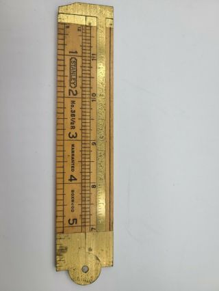 Vintage Stanley No 36 1/2 R Warranted Folded 12” Ruler With Caliper