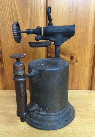 Vintage Turner Brass Gas Kerosene Blow Torch Sycamore Illinois