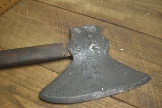 L533 - Antique Blacksmith Made Double Stamped Broad Axe Hand Forged 8 Lbs 10 Oz