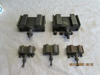 5 Vintage Lathe Mill Quick Change Tool Post Block Tooling