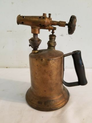 Antique 1921 Clayton & Lambert Brass Gas Blow Torch,  Soldering,  Thawing,  Heat