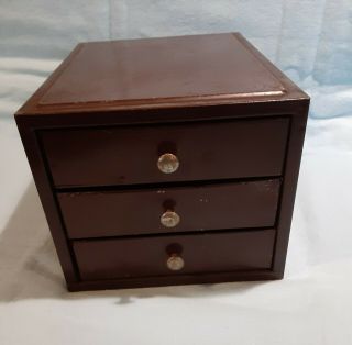 Vintage Small Industral 3 Drawer Metal Parts Bin Organizer Cabinet