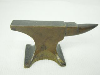 Vintage Solid Bronze Small Jewelers Watchmaker Anvil Desk Paperweight 3” Zd3
