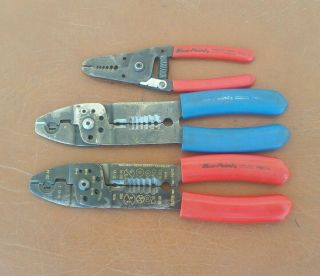 (3) Blue - Point Wire Strippers / Cutters Pwc14 And Pwc6 Usa