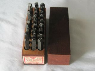Vtg Millers Falls Tools 1/4 " Steel Letter Stamps A To Z,  Period 1500 Wood Box
