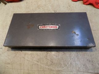 Vintage Craftsman Utility Tool Box With Crown Logo 12 1/2 " X 6 " X 1 1/2 "