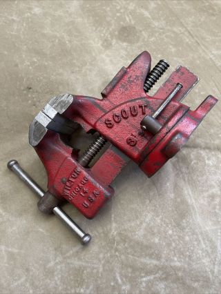Vintage Wilton Chicago 14 Scout 3 1/2 Inch Swivel Bench Vise With Pipe Jaws