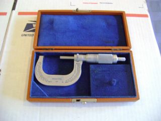 Brown & Sharpe 1 - 2 " Outside Micrometer No.  48 With Ratchet Stop And Case