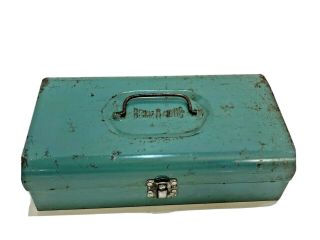 Vintage Bernz - O - Matic Bernzomatic Green Metal Tool Box Chest Propane Storage 11 "