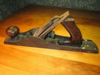 Antique Wood Plane Stanley No 5,  13 3/8 " Loa With Sw Iron Mark