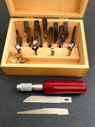Vintage X - Acto Knife Blade Set Hobby Craft Saw Blades W Box Made In Usa