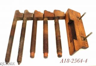 Old Antique Wood Wooden Plow Plane Arm Threads Parts
