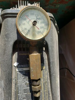 Antique U.  S.  Gauge Co N.  Y.  Compressometer All Brass Beveled Glass