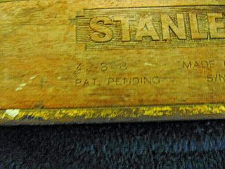 Vintage RARE Stanley Level Brass and Wood Etched Logo 42 - 348 S/N 134481 48 