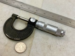 Vintage Ussr Russian Made 0 - 25mm Outside Micrometer,  Lock,  Carbide & Ratchet