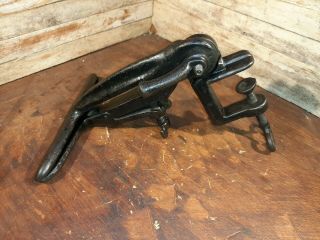 Antique Foot 4 Workbench Bench Mount Saw Blade Sharpening Iron Clamp Vise Tool