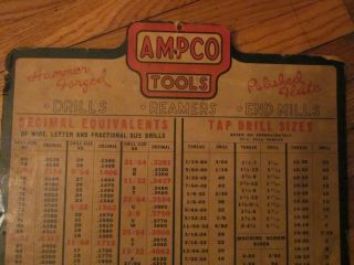 ampco auto tools drill chart advertising sign jackson michigan 2