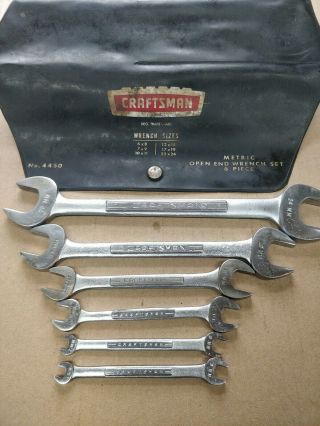 Vintage Craftsman - V - Series Open End Metric Wrench Set 6 - 22mm 4450