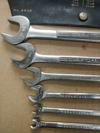 Vintage Craftsman - V - Series Open End Metric Wrench Set 6 - 22mm 4450 2
