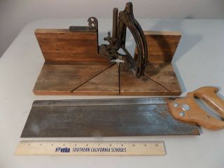 Millers Falls 16 " Miter Box W/ Warranted 78 16 " Back Saw - Complete