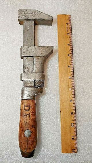Vintage Bemis & Call H&t Co Monkey Wrench 12 1/4 Inches Springfield,  Ma Railroad