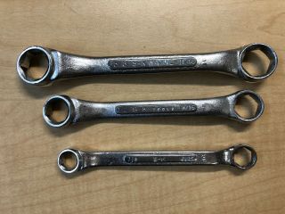 Vintage S - K Tools Stubby Double Box End Wrench Set 6 Point
