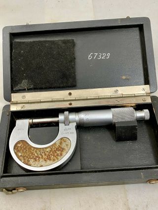 Vintage Carl Mahr 67772 0 - 25mm Metric Micrometer,  No Reser