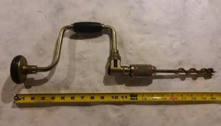 Stanley Drill 21.  5 " Inch Chrome Plated 100 Plus Bit Brace With Decal