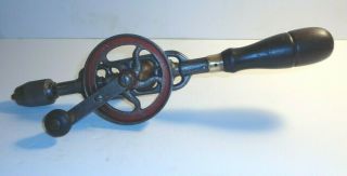 Vintage Millers Falls " Egg Beater " Style Hand Drill,  No 5,  Hollow Handle,  12 - 1/2 "