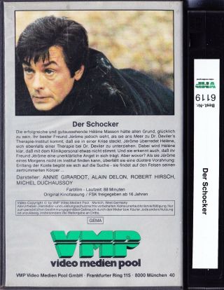 VHS Der Schocker - Alain Delon,  Annie Girardot - VMP - Rarität - FSK 16 rare tape 2
