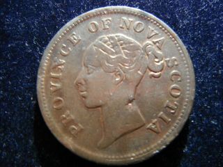 Old Nova Scotia One Penny Token Copper Coin Very Rare 1840