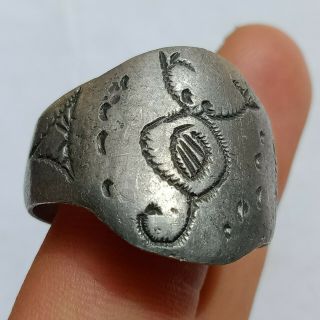 Very Stunning Rare Extremely Ancient Roman Ring Silver Artifact Authentic