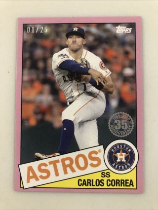 Rare 1/25 Jersey Match 1/1 2020 Topps Mini On Demand 1985 Carlos Correa Astros