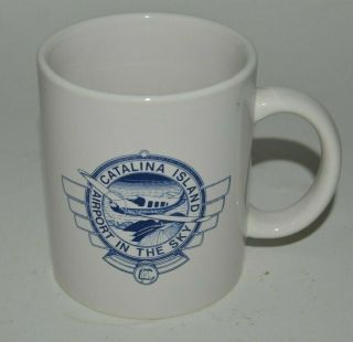 Vintage Catalina Island Airport In The Sky Pilot Airplane Coffee Mug Rare
