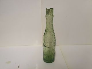 rare Victorian light amber / green glass sheer top sauce bottle 3