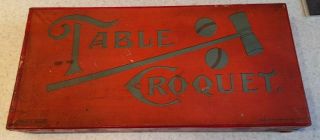 Rare Vintage Boxed Table Croquet Set By Spears Games