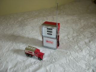 Getty Tanker Match Box With Transister Rare Radio In Shape All Vintage
