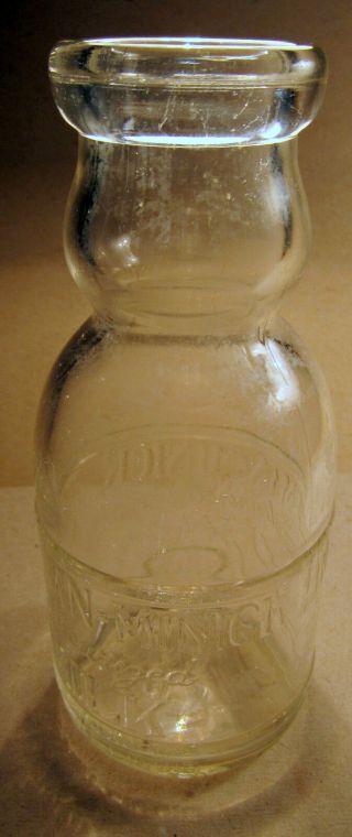 Hoffman Minick 1925 Cream Top Pint Milk Bottle Vintage Glass Container Rare