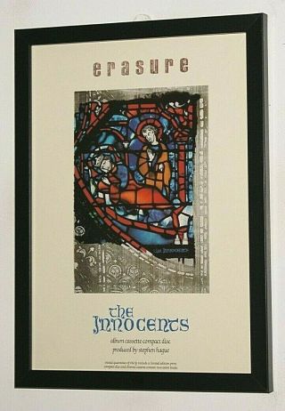 Erasure Framed A4 1988 `the Innocents` Album Band Promo Rare Poster